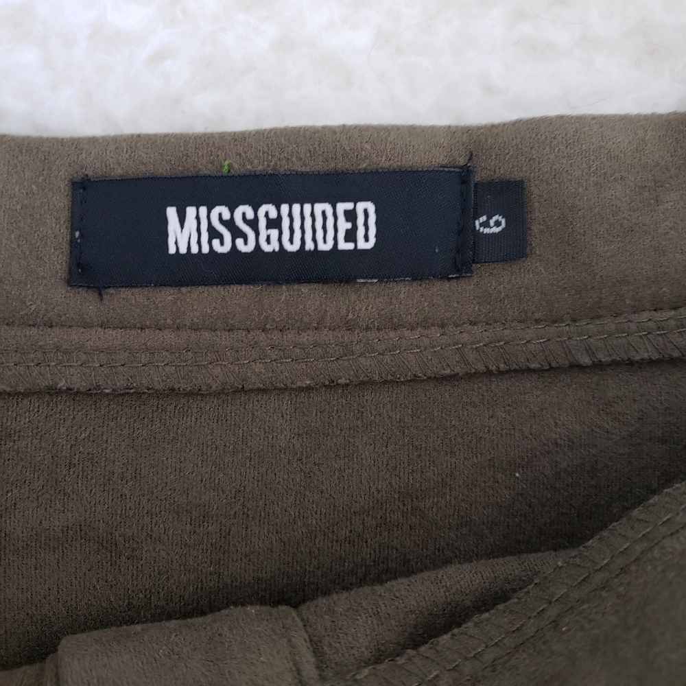 Missguided Olive Suede Button-Front Pencil Skirt - Picture 10 of 10